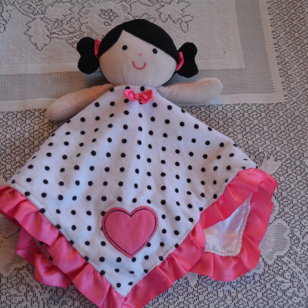 Okie Dokie Plush Doll Lovey Rattler Toy Blanket